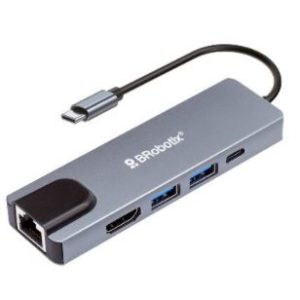 DOCKING STATION 5 EN 1: USB V3.0 TIPO C A HDMI, 2 PUERTOS USB V3.0, USB TIPO C, RJ45 GIGABIT, BROBOTIX 6000694