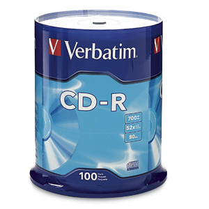 Disco CD-R VERBATIM , CD-R, 700 MB, 100, 52x, 80 min
