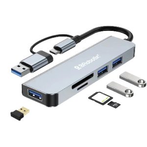 Docking Station Conector DUAL Tipo USB A&C, V3.0 , 5 en 1, /3 USB/SD/microSD/ BROBOTIX 6005453