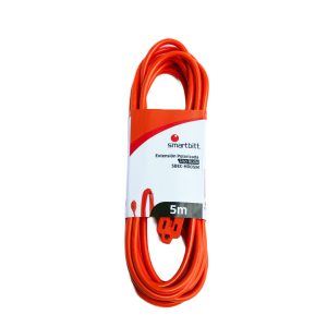Extensión de Uso Rudo Smartbitt Modelo SBEC-HD05M, 3 contactos, polarizada, retardante de incendio, para interior o exterior, 5 metros