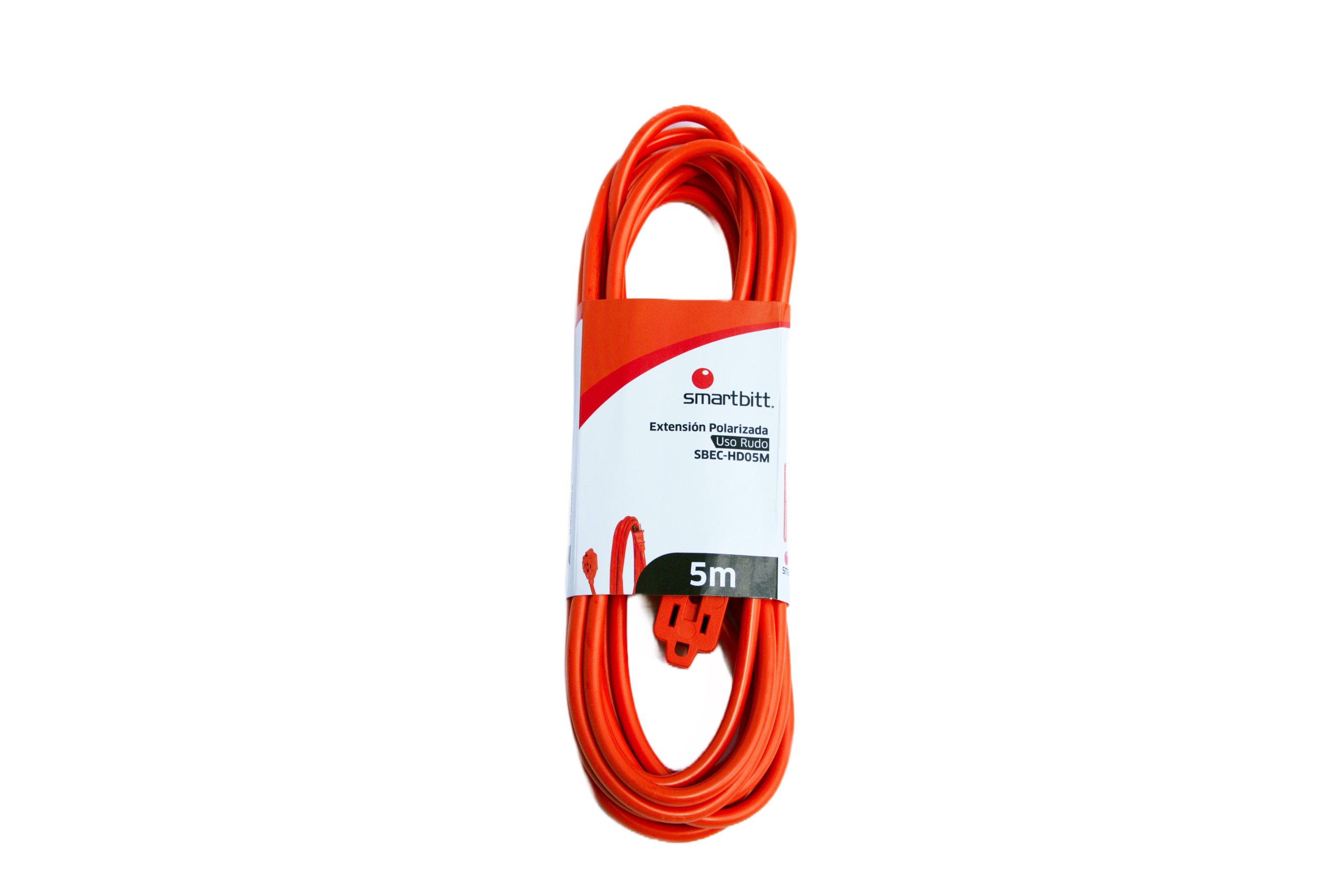 Extensión de Uso Rudo Smartbitt Modelo SBEC-HD05M, 3 contactos, polarizada, retardante de incendio, para interior o exterior, 5 metros