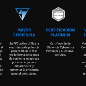 FUENTE DE PODER GAME FACTOR PSG1050 FULL MODULAR , RGB, 1050WATTS PLATINUM + 80 GOLD , PCIe 5.0, CONECTOR 12VHPW DE 600W