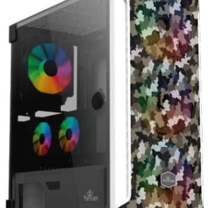 Gabinete YEYIAN YGH-49704 HOLLOW 2500 ATX,C/T 3VEN ARGB/MESH/USB/Blanco