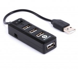 Hub USB Naceb Technology, USB, USB A, Negro