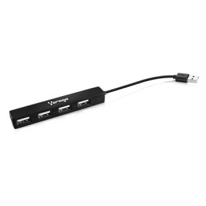 Hub USB VORAGO, 480 Mbit/s, Negro