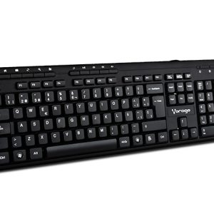 Kit Teclado y Mouse VORAGO, Estándar, 105 teclas, Negro, 1000 DPI
