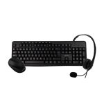 Kit de Oficina: Teclado, Mouse y Audífonos ACTECK AC-931687, 105 Teclas, Mouse: Inalámbrico, Receptor USB, 3 Botones + Scroll, Audífono Audio y Micrófono