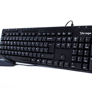 Kit de teclado y mouse VORAGO KM-104, Estándar, 105 teclas, Negro, 1000 DPI