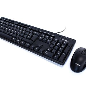 Kit de teclado y mouse VORAGO KM-104, Estándar, 105 teclas, Negro, 1000 DPI