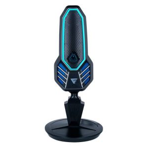 MICRÓFONO GAME FACTOR MCG800&nbsp; USB TIPO C Y A ,RGB , BASE GIRATORIA , STAND, ANTI POP NEGRO