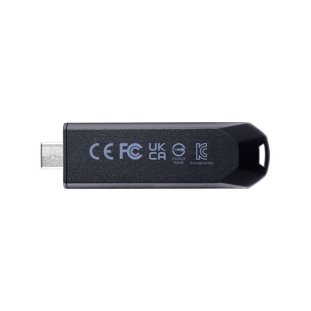 Memoria USB 3.2 Gen 1 Tipo C 64GB UC300, Conector deslizable sin tapa. Plastico, color NEGRO-VERDE ACHO-UC300-64G-RBK/GN