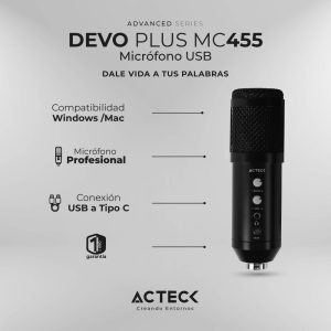 Micrófono Profesional DEVO PLUS MC455 ADVANCED SERIES ACTECK Micrófono Profesiona