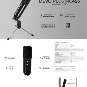 Micrófono Profesional DEVO PLUS MC455 ADVANCED SERIES ACTECK Micrófono Profesiona