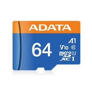 Micro SD ADATA AUSDX64GUICL10A1-RA1, 64 GB, 100 MB/s, 25 MB/s, Negro, Clase 10
