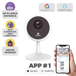 Mini Cámara IP EZVIZ C1C-1080P, 2 Megapíxel/ Lente 2.8 mm / Uso Residencial / Grabación en la Nube / Notificación EZVIZ/Audio de dos vías/ Memoria micro SD