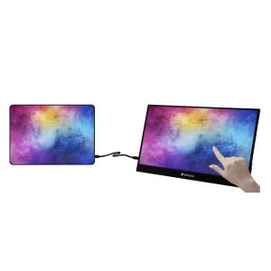 Monitor Touch Portátil FULL HD 1080p de 17.3 con soporte integrado con inclinación hasta de 85°, Pantalla con funcionalidad táctil de 10 puntos con tecnolo