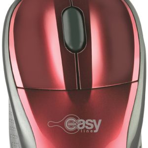 Mouse Easy Line EASY LINE, Rojo, 3 botones, Óptico, 1000 DPI