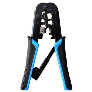 Pinza Crimpeadora BROBOTIX RJ11/RJ12/RJ45 AZUL, Negro, Azul, RJ11, RJ12 y RJ45