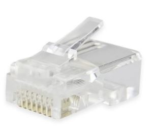 Plugs RJ45, CAT5e, Multifilar, Modular, UTP sólido, Bote c/100 Pzs, Contactos c/Chapa de oro a 30 micras, Transparente, 263786 BROBOTIX
