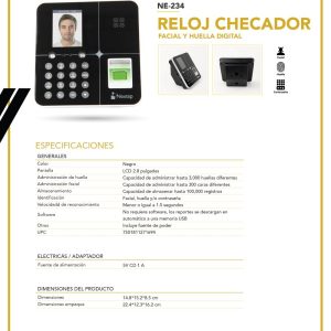 RELOJ CHECADOR NEXTEP NE-234 DE HUELLA