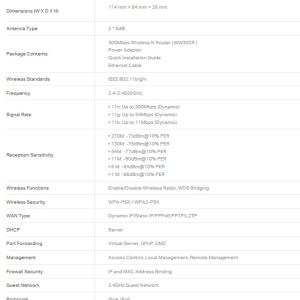 ROUTER INALÁMBRICO N MULTIMODO A 300MBPS MERCUSYS MW302R CON COBERTURA AMPLIA Y WIFI MÁS RÁPIDO EN CADA DISPOSITIVO