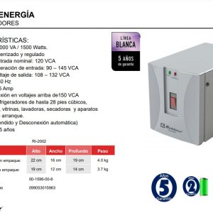 Regulador KOBLENZ 00-1596-00-6, 2000 VA, 1500 W