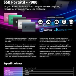 SSD HP EXTERNO P900 2TB 7M696AA