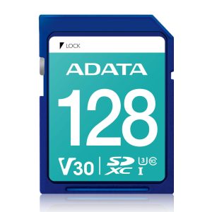 Secure Digital ADATA V30 SDXC UHS-I U3 ADATA ASDX128GUI3V30S-R, 128 GB, Clase 10