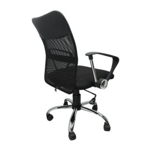 Silla Ejecutiva NEXTEP NE-650E Altura Ajustable y Reclinable Giratoria y Cromada, Color Negro.