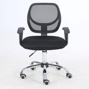 Silla Secretarial NEXTEP NE-650S Altura Ajustable y Reclinable Giratoria y Cromada, Color Negro