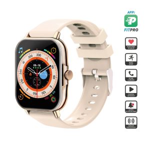Smartwatch NECNON NSW-201 1.81 pulgadas Full Touch IP67 BT 5.0 Android/IOS Beige Dorado