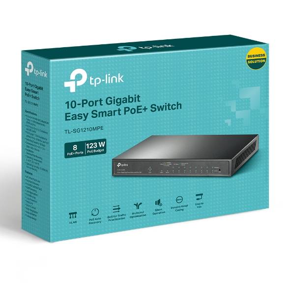 Switch Easy Smart Gigabit (TL-SG1210MPE) 9 puertos (RJ45) 10/100/100