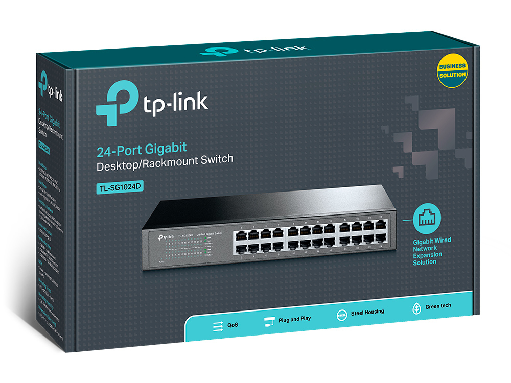 Switch TP-LINK TL-SG1024D, Gris, 14,6 W