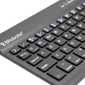 Teclado Inalámbrico, Bluetooth, MINI, Portable, Batería Recargabe, duración hasta 72h, P/Portátil, Tablet y Celular, Español, Negro, 6006436 BROBOTIX
