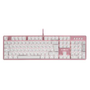 Teclado Mecánico Game Factor KBG400-PK-RD, Switch Red, USB, Rosa y Rojo