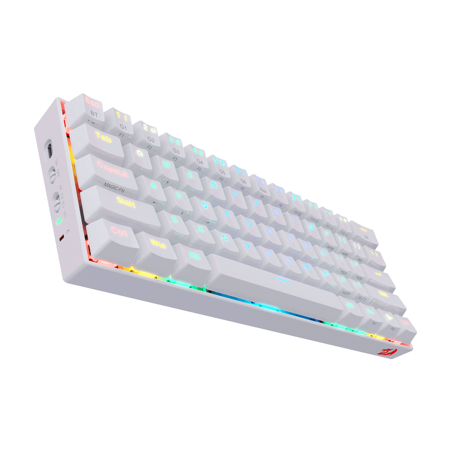 Teclado Mecánico Redragon Draconic White , Inglés, Blanco, RGB