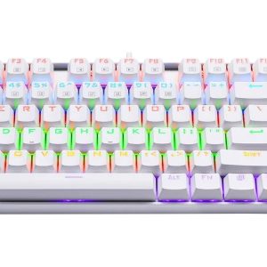 Teclado Mecánico Redragon Kumara White Rainbow, Español, Blanco