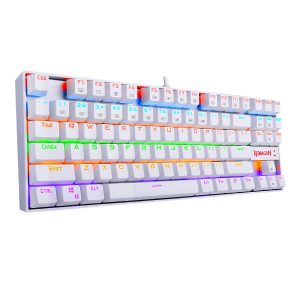 Teclado Mecánico Redragon Kumara White Rainbow, Español, Blanco