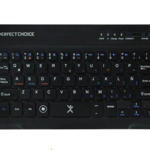 Teclado PERFECT CHOICE , Negro, Inalámbrico, Bluetooth