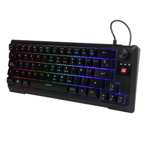 Teclado Vorago Start The Game KB-506 Tkl Factor 65%, Rgb, Rueda Multimedia, Alámbrico, Anti Ghosting, Usb Negro
