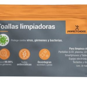 Toallas limpiadoras PERFECT CHOICE, Paños húmedos, LCD/TFT/Plasma