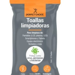 Toallas limpiadoras PERFECT CHOICE, Paños húmedos, Pantallas / Plásticos, Poliéster