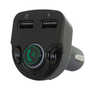 Transmisor BT Doble puerto USB PERFECT CHOICE PC-331148, Negro, 87,5 - 108 MHz