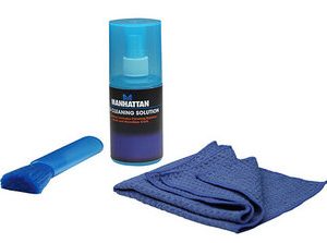 421027 Equipo para Limpieza de Pantallas LCD, incluye solución de limpieza, brocha y paño de microfibra.