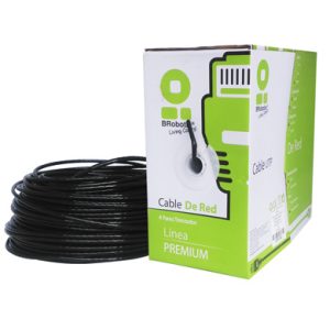 Bobina UTP, CAT5e, 305 m, Exterior Con Gel, Negro, CCA, BROBOTIX 183055