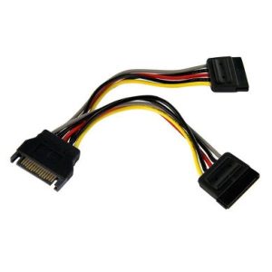 CABLE SATA P/CORRIENTE DOBLE A.6 BROBOTIX 180824, 0,15 m, Hembra/hembra