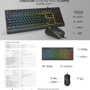 Kit Teclado y Mouse Acteck CREATOR AUREAN PRO MK477G Advanced Series