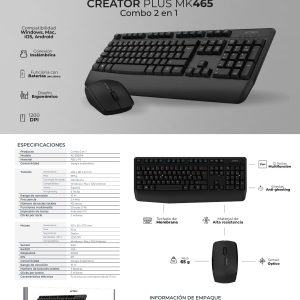 Kit Teclado y Mouse Acteck CREATOR PLUS MK465 Advanced Series