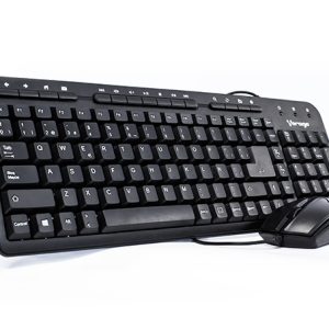 Kit Teclado y Mouse VORAGO KM-105 Estándar 104 teclas, Negro, 1000 DPI
