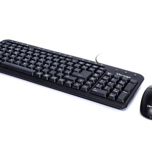 Kit Teclado y Mouse VORAGO KM-105 Estándar 104 teclas, Negro, 1000 DPI